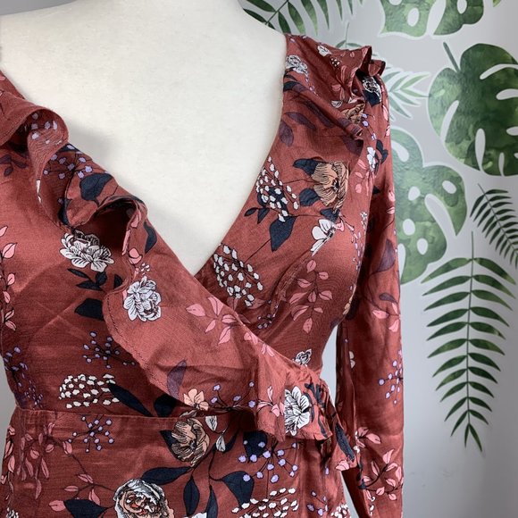 Bardot Milly Floral Wrap Dress Sz 4/XS - Picture 3 of 8